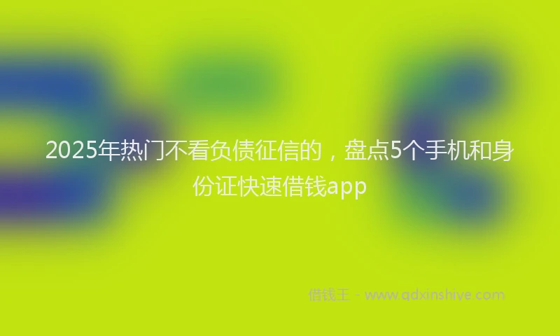 2025年热门不看负债征信的，盘点5个手机和身份证快速借钱app