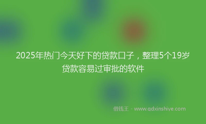 2025年热门今天好下的贷款口子，整理5个19岁贷款容易过审批的软件