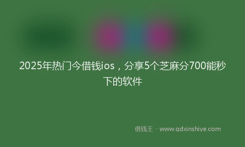 2025年热门今借钱ios，分享5个芝麻分700能秒下的软件