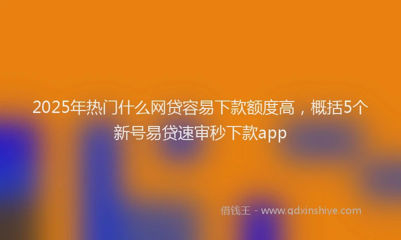 2025年热门什么网贷容易下款额度高，概括5个新号易贷速审秒下款app