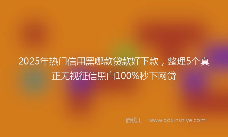 2025年热门信用黑哪款贷款好下款，整理5个真正无视征信黑白100%秒下网贷