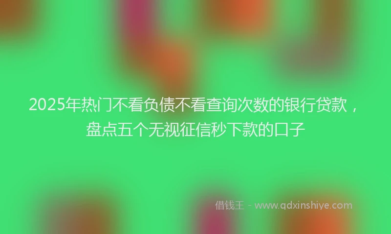 2025年热门不看负债不看查询次数的银行贷款，盘点五个无视征信秒下款的口子