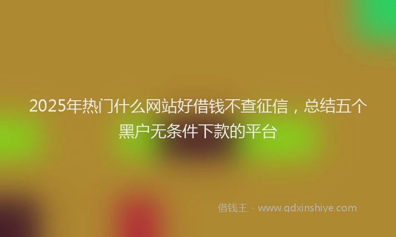 2025年热门什么网站好借钱不查征信，总结五个黑户无条件下款的平台