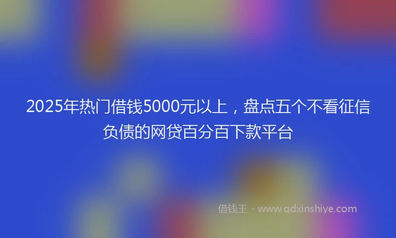 2025年热门借钱5000元以上，盘点五个不看征信负债的网贷百分百下款平台