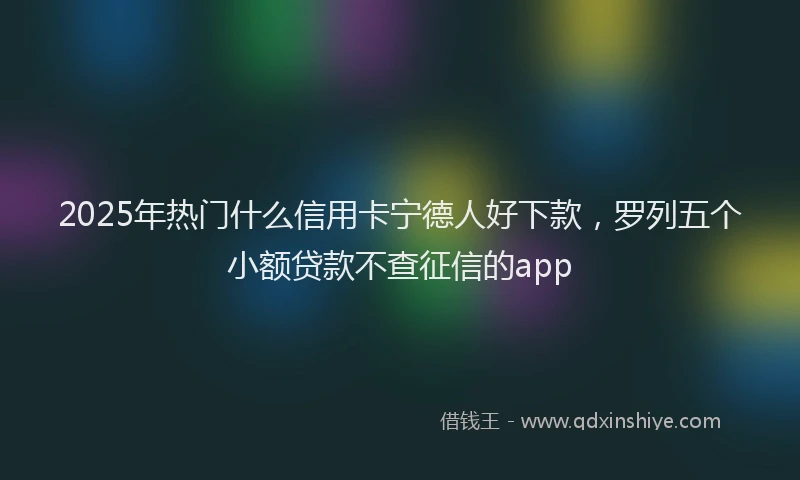 2025年热门什么信用卡宁德人好下款，罗列五个小额贷款不查征信的app