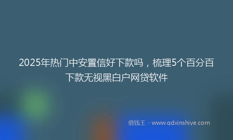 2025年热门中安置信好下款吗，梳理5个百分百下款无视黑白户网贷软件