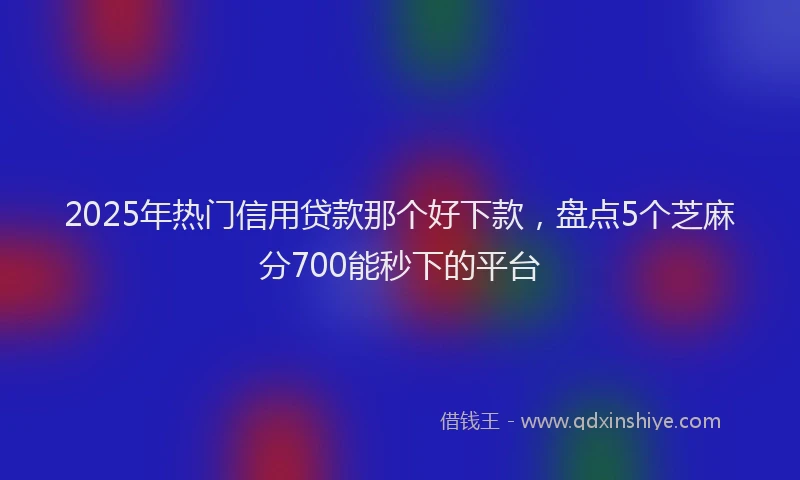 2025年热门信用贷款那个好下款，盘点5个芝麻分700能秒下的平台