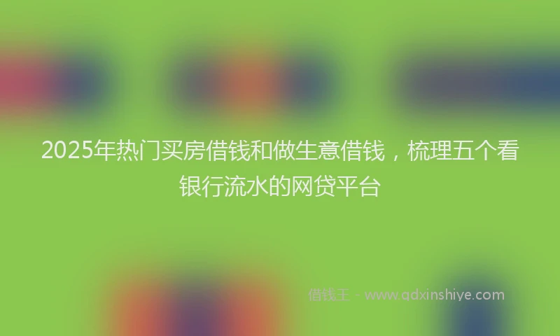 2025年热门买房借钱和做生意借钱，梳理五个看银行流水的网贷平台