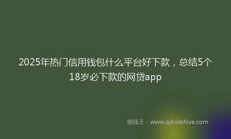 2025年热门信用钱包什么平台好下款，总结5个18岁必下款的网贷app