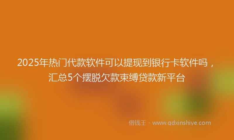 2025年热门代款软件可以提现到银行卡软件吗，汇总5个摆脱欠款束缚贷款新平台