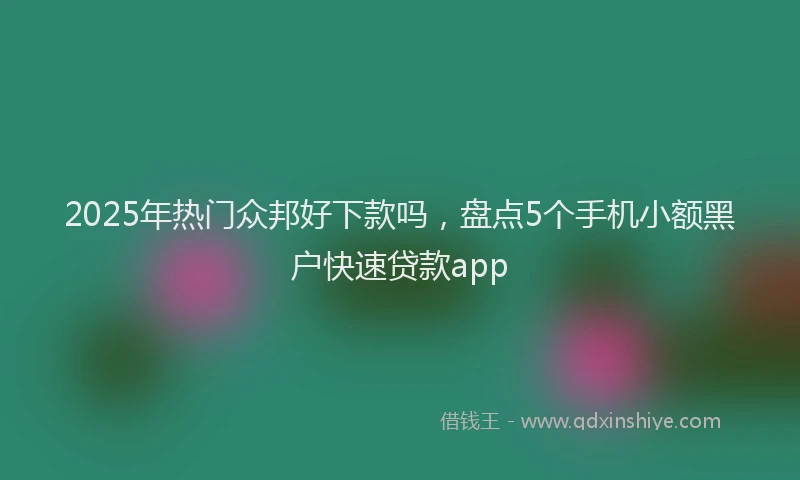 2025年热门众邦好下款吗，盘点5个手机小额黑户快速贷款app