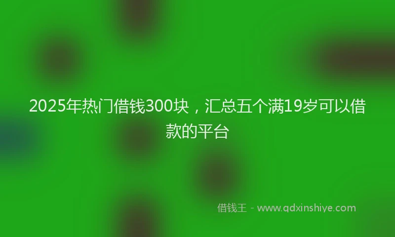 2025年热门借钱300块，汇总五个满19岁可以借款的平台