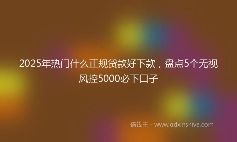 2025年热门什么正规贷款好下款，盘点5个无视风控5000必下口子