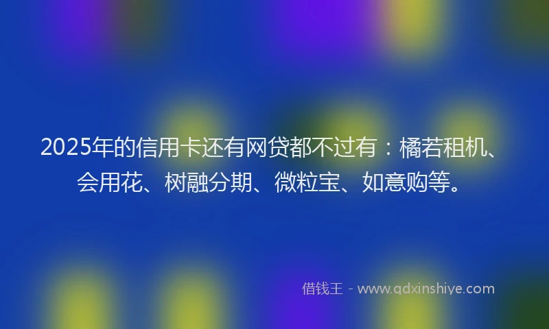2025年的信用卡还有网贷都不过有：橘若租机、会用花、树融分期、微粒宝、如意购等。