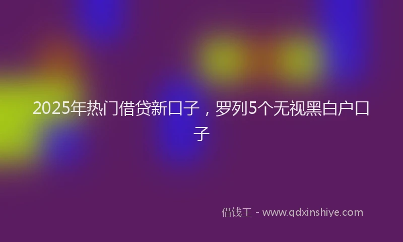 2025年热门借贷新口子，罗列5个无视黑白户口子