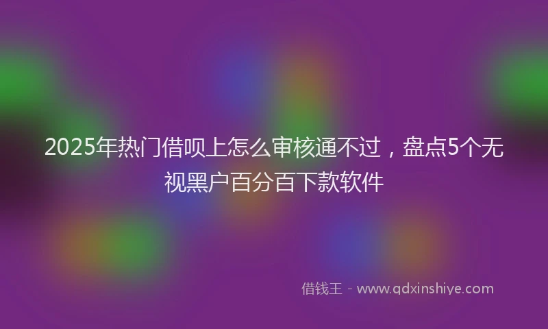 2025年热门借呗上怎么审核通不过，盘点5个无视黑户百分百下款软件