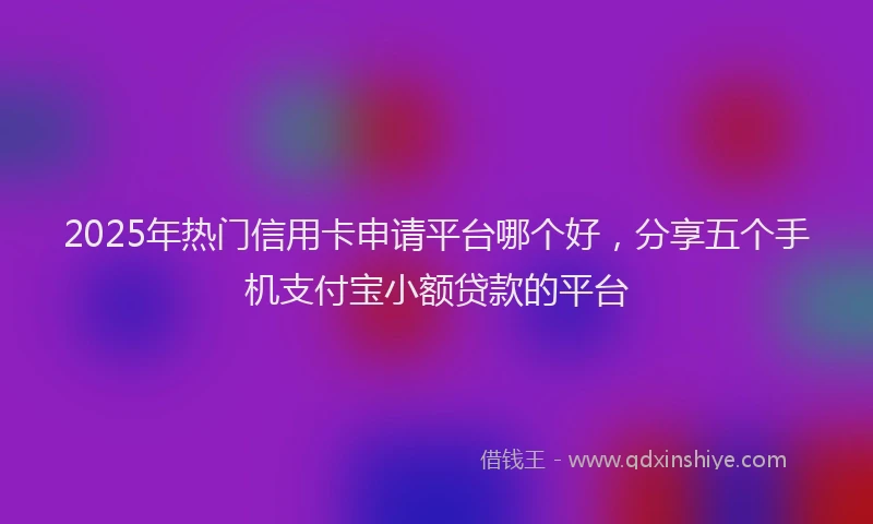 2025年热门信用卡申请平台哪个好，分享五个手机支付宝小额贷款的平台