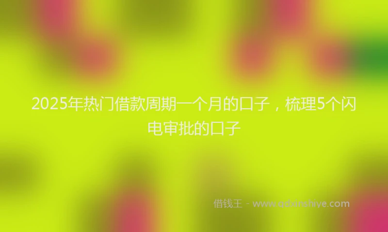 2025年热门借款周期一个月的口子，梳理5个闪电审批的口子