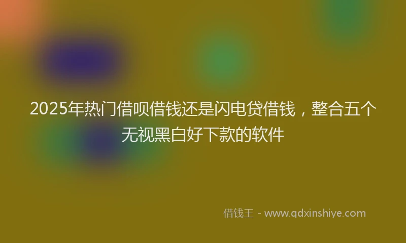 2025年热门借呗借钱还是闪电贷借钱，整合五个无视黑白好下款的软件