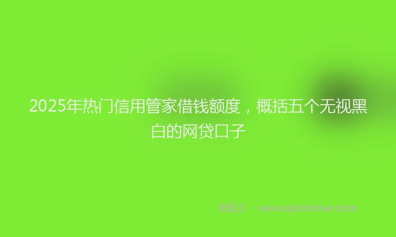 2025年热门信用管家借钱额度，概括五个无视黑白的网贷口子