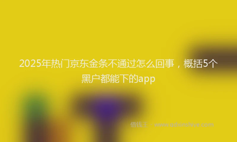 2025年热门京东金条不通过怎么回事，概括5个黑户都能下的app