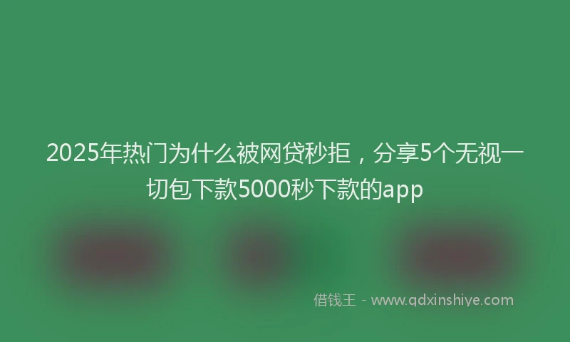 2025年热门为什么被网贷秒拒，分享5个无视一切包下款5000秒下款的app