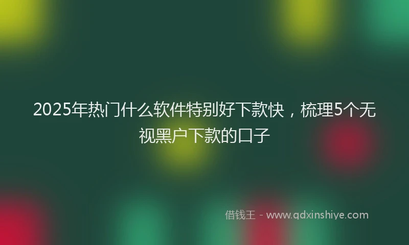 2025年热门什么软件特别好下款快，梳理5个无视黑户下款的口子