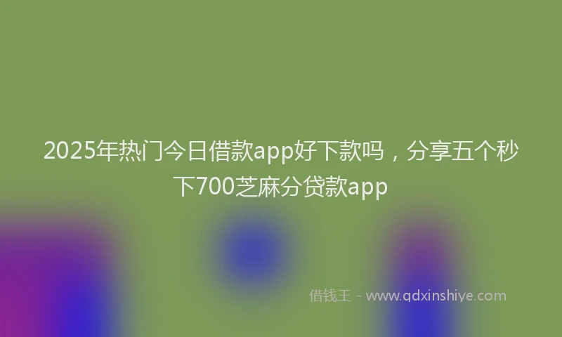 2025年热门今日借款app好下款吗，分享五个秒下700芝麻分贷款app