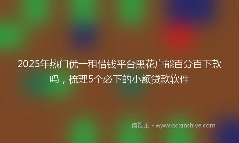 2025年热门优一租借钱平台黑花户能百分百下款吗，梳理5个必下的小额贷款软件