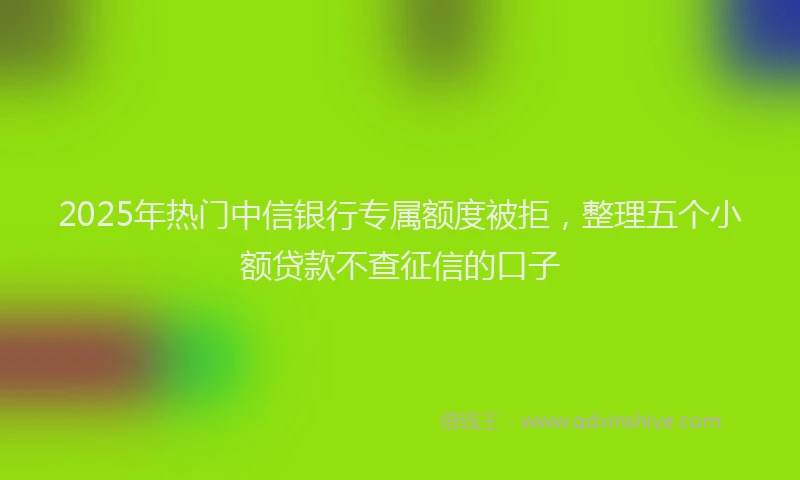 2025年热门中信银行专属额度被拒，整理五个小额贷款不查征信的口子