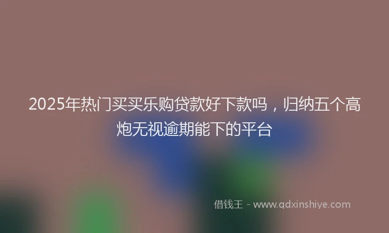 2025年热门买买乐购贷款好下款吗，归纳五个高炮无视逾期能下的平台