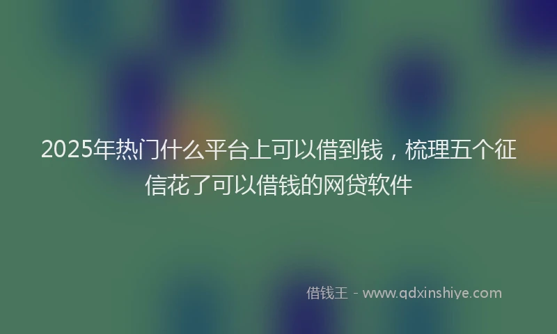 2025年热门什么平台上可以借到钱，梳理五个征信花了可以借钱的网贷软件