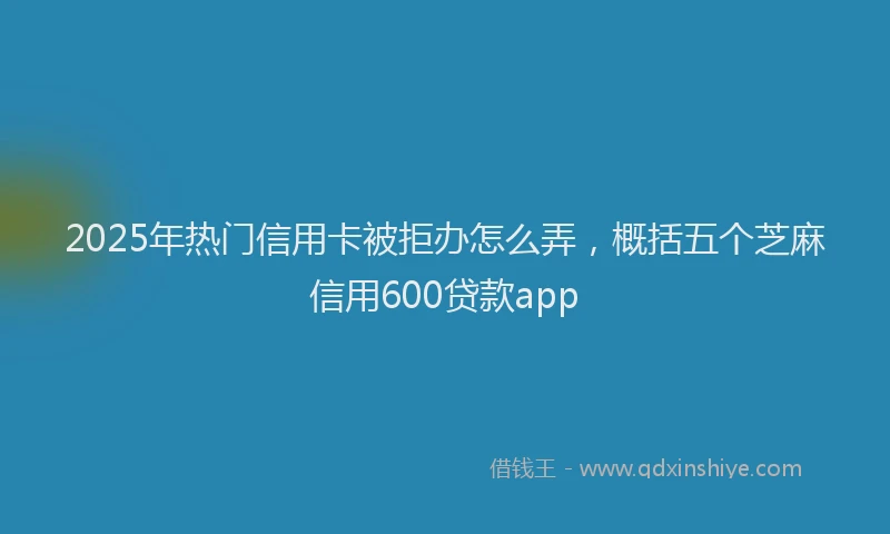 2025年热门信用卡被拒办怎么弄，概括五个芝麻信用600贷款app