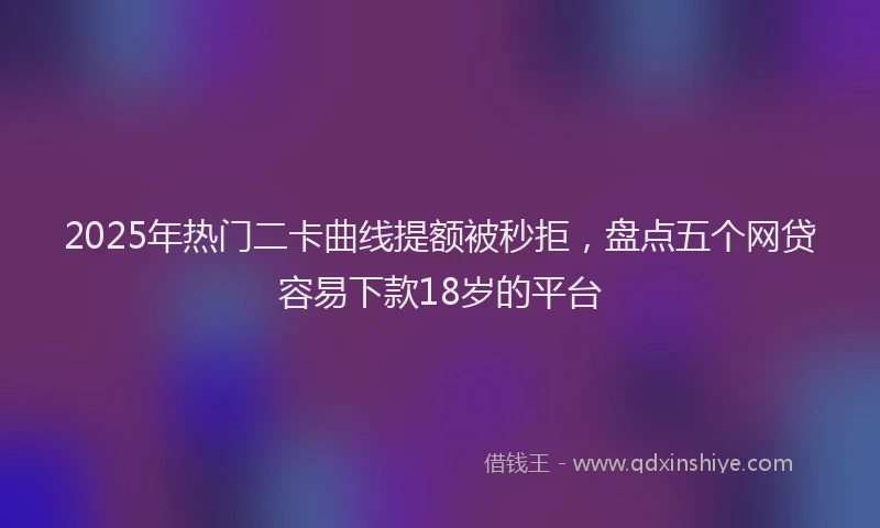 2025年热门二卡曲线提额被秒拒，盘点五个网贷容易下款18岁的平台