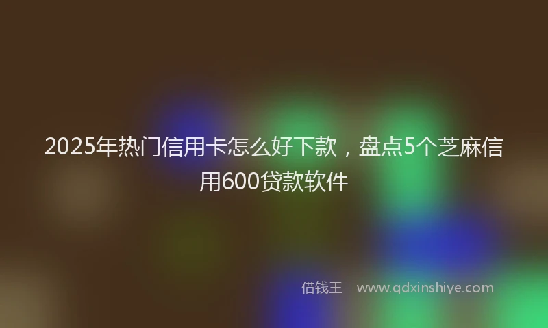 2025年热门信用卡怎么好下款，盘点5个芝麻信用600贷款软件