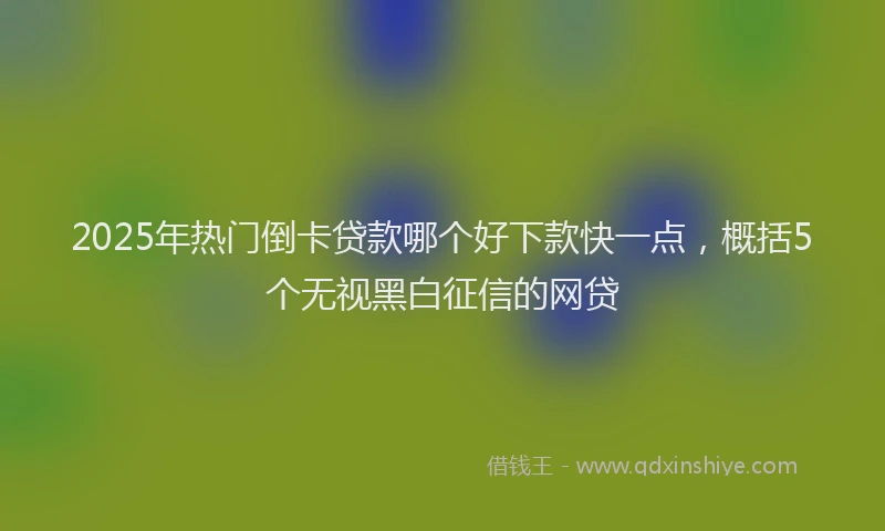 2025年热门倒卡贷款哪个好下款快一点，概括5个无视黑白征信的网贷