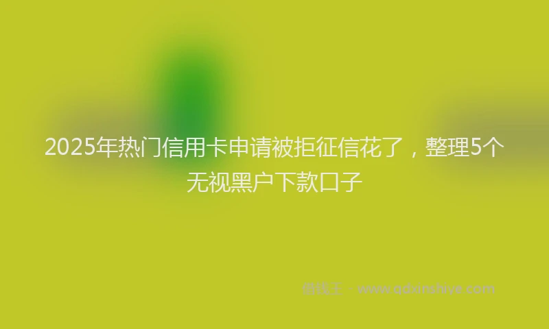 2025年热门信用卡申请被拒征信花了，整理5个无视黑户下款口子