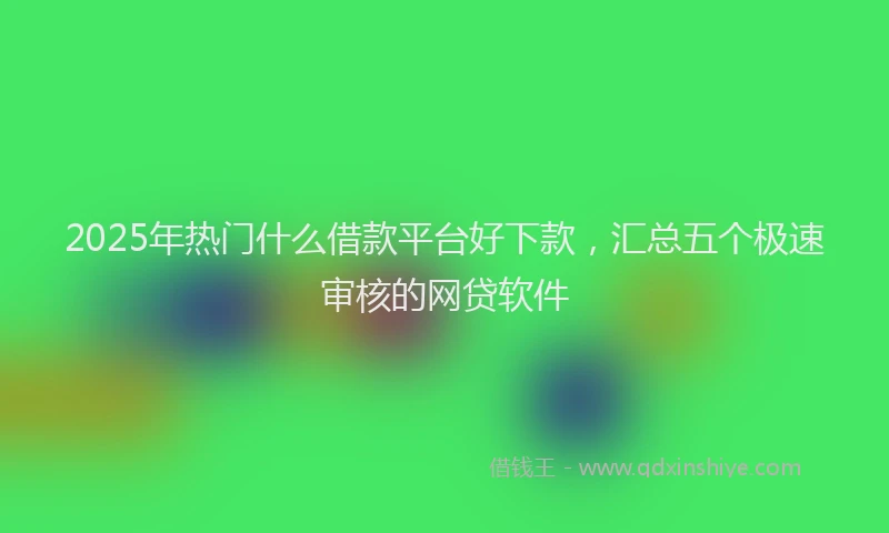 2025年热门什么借款平台好下款，汇总五个极速审核的网贷软件