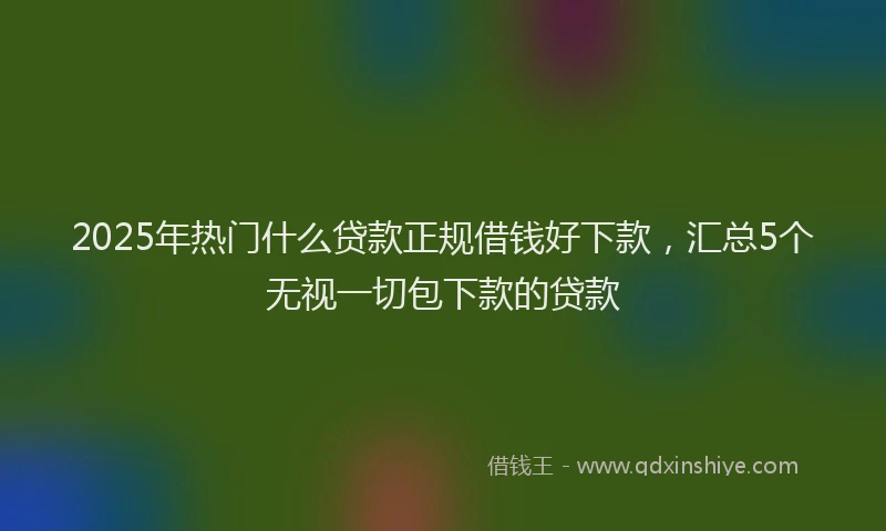 2025年热门什么贷款正规借钱好下款，汇总5个无视一切包下款的贷款