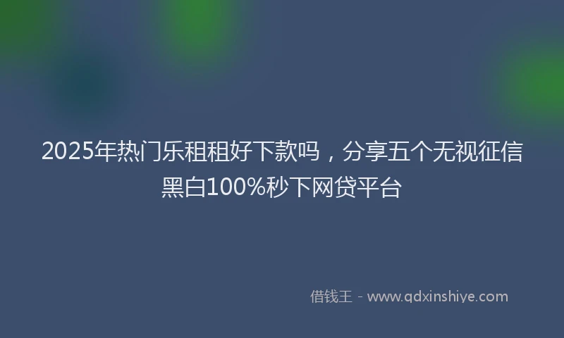 2025年热门乐租租好下款吗，分享五个无视征信黑白100%秒下网贷平台