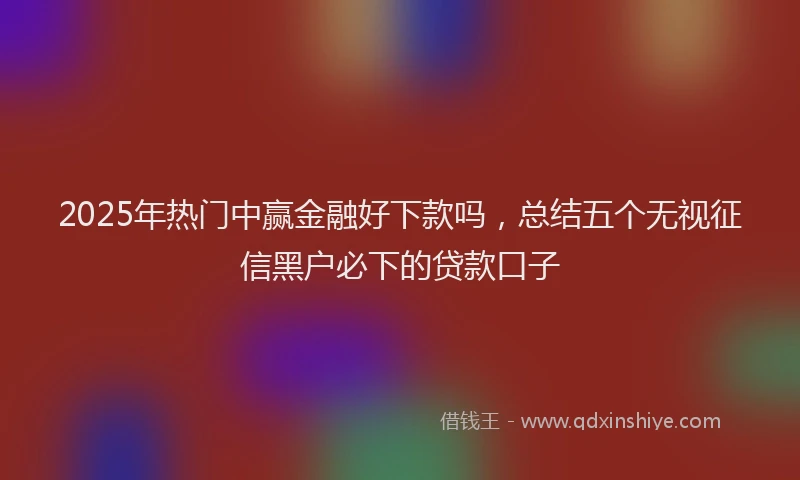 2025年热门中赢金融好下款吗，总结五个无视征信黑户必下的贷款口子