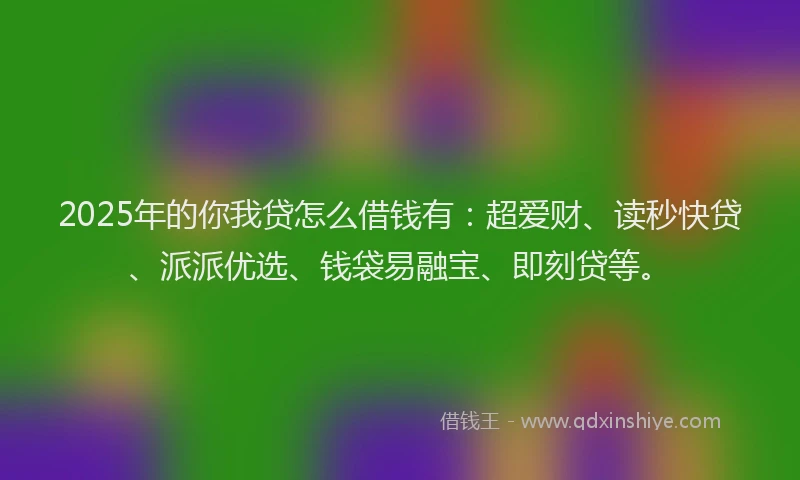 2025年的你我贷怎么借钱有：超爱财、读秒快贷、派派优选、钱袋易融宝、即刻贷等。