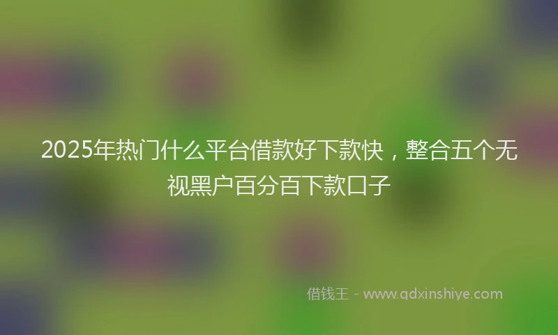 2025年热门什么平台借款好下款快，整合五个无视黑户百分百下款口子