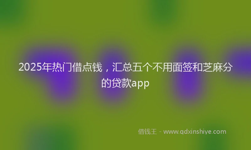 2025年热门借点钱，汇总五个不用面签和芝麻分的贷款app