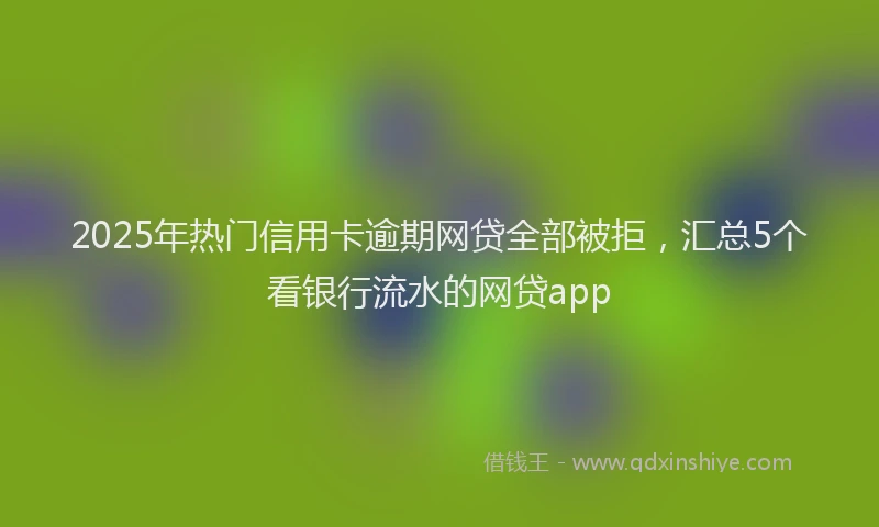 2025年热门信用卡逾期网贷全部被拒，汇总5个看银行流水的网贷app