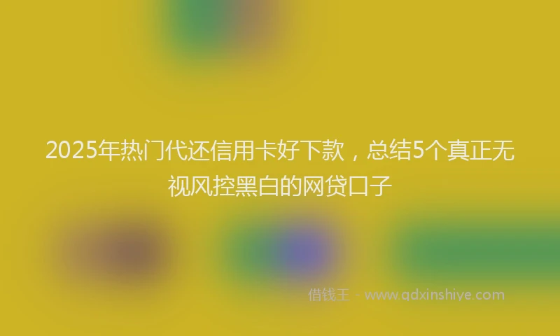 2025年热门代还信用卡好下款，总结5个真正无视风控黑白的网贷口子