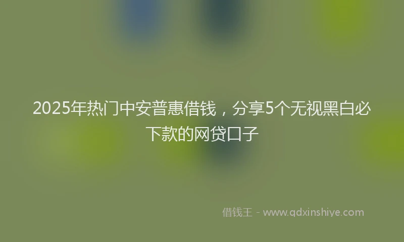 2025年热门中安普惠借钱，分享5个无视黑白必下款的网贷口子