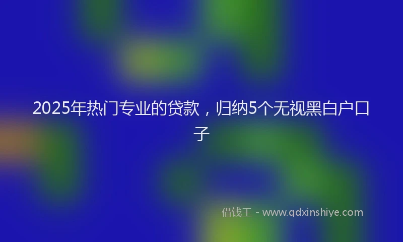 2025年热门专业的贷款，归纳5个无视黑白户口子