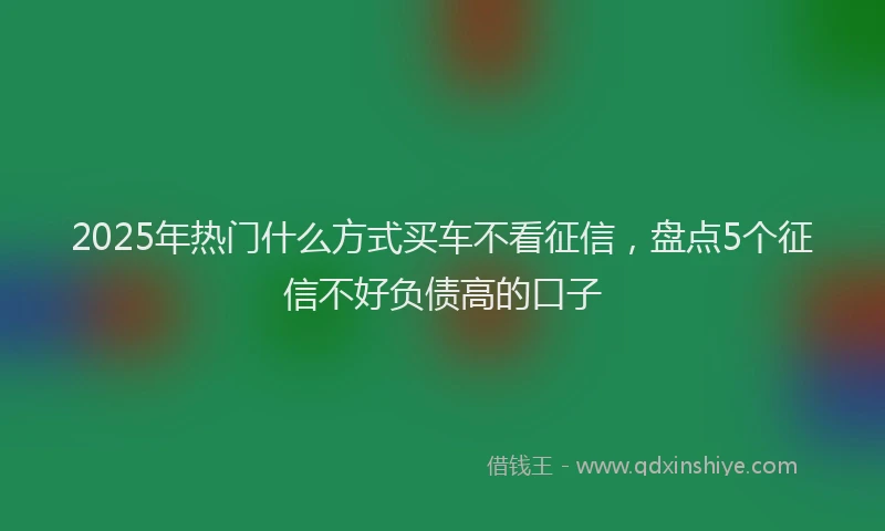 2025年热门什么方式买车不看征信，盘点5个征信不好负债高的口子