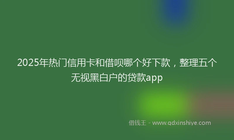2025年热门信用卡和借呗哪个好下款，整理五个无视黑白户的贷款app